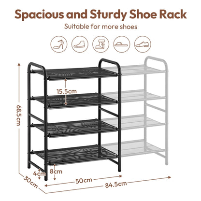 4-Tier Expandable Iron Shoe Rack