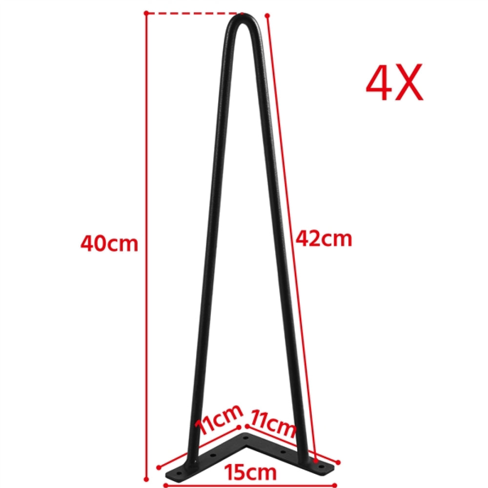 4PCS 16 Inch Solid Hairpin Coffee Table Legs 3-Rods
