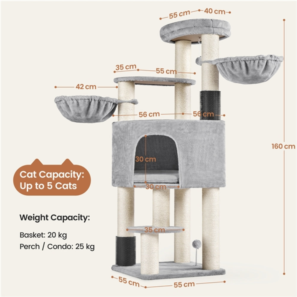 Multilevel Heavy-Duty Cat Tree with Thick Scratching Posts