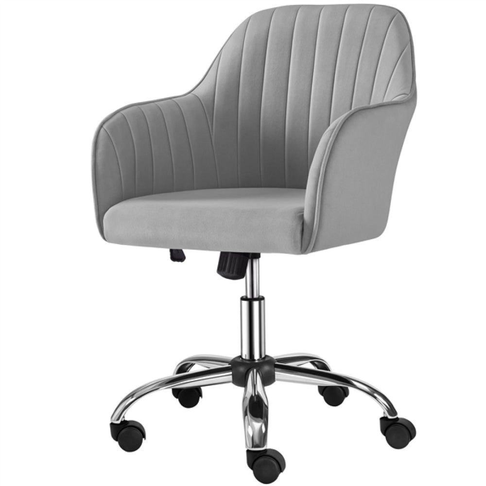 Modern Velvet Desk Chair Soft Height-Adjustable 360°Swivel Computer Chair