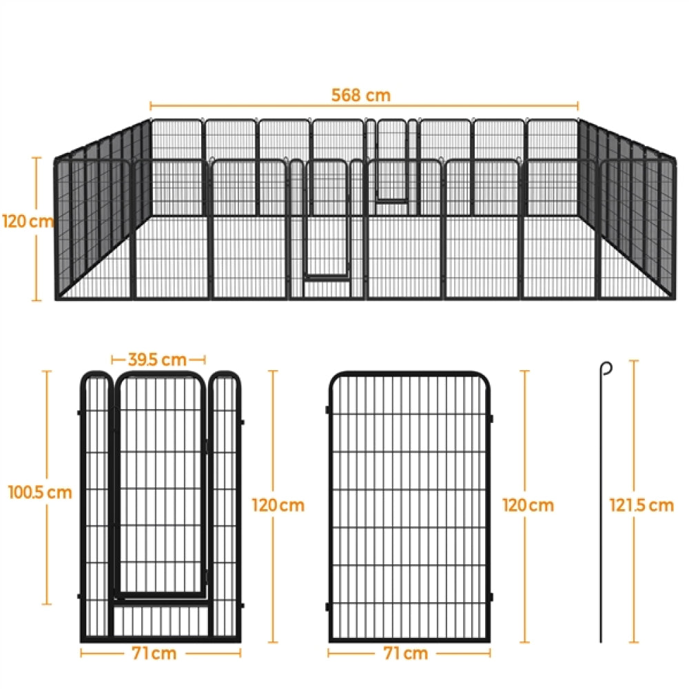 Set of 4 - 47.5″ Tall Dog Playpen Panels Metal Pet Fence Exercise Barrier