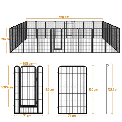 Set of 4 - 47.5″ Tall Dog Playpen Panels Metal Pet Fence Exercise Barrier