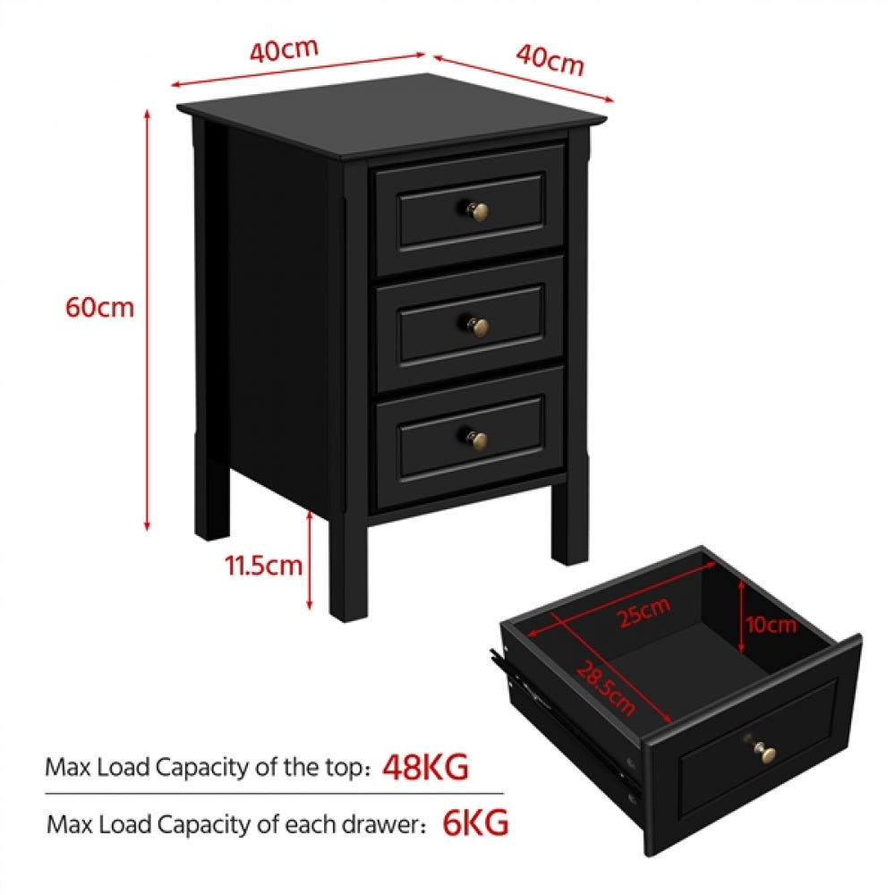 3-drawer Bedside Table End Table Nightstand
