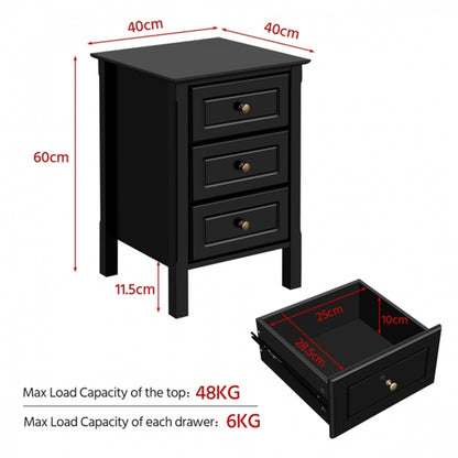 3-drawer Bedside Table End Table Nightstand