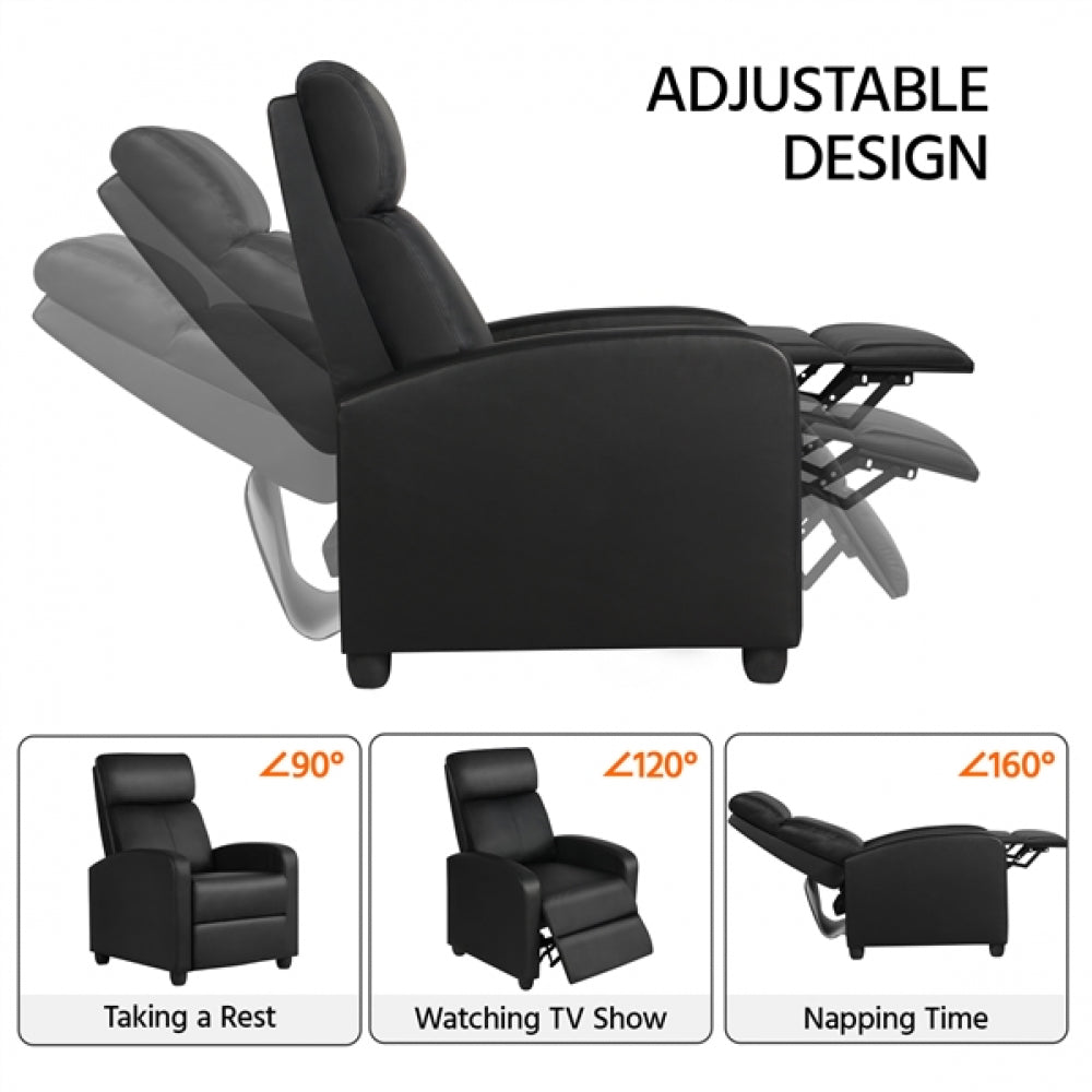 Recliner Chair PU Leather Recliner Sofa Adjustable Modern Single Reclining Chair