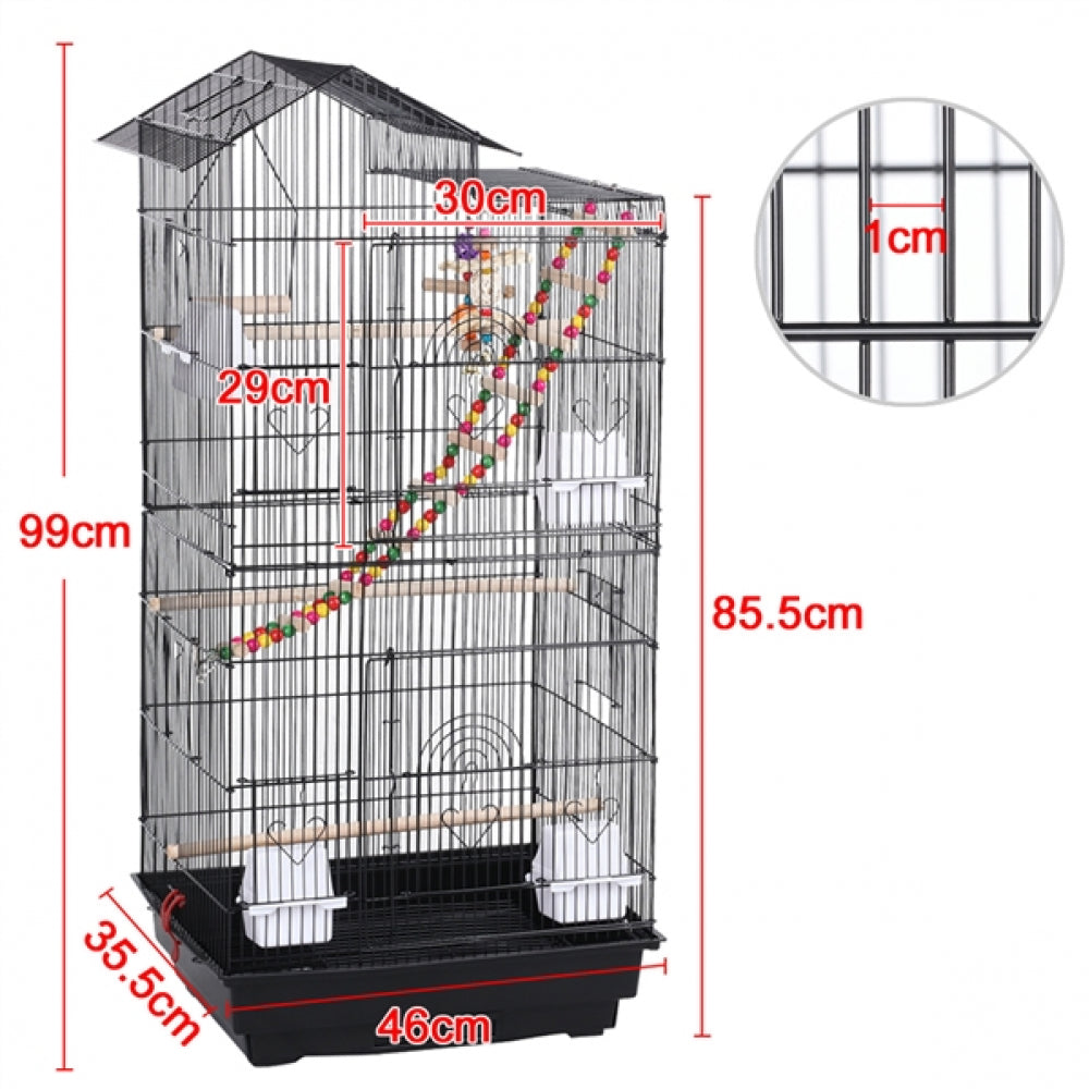 Metal Parrot Cage Bird cage w/Swing & Ladder
