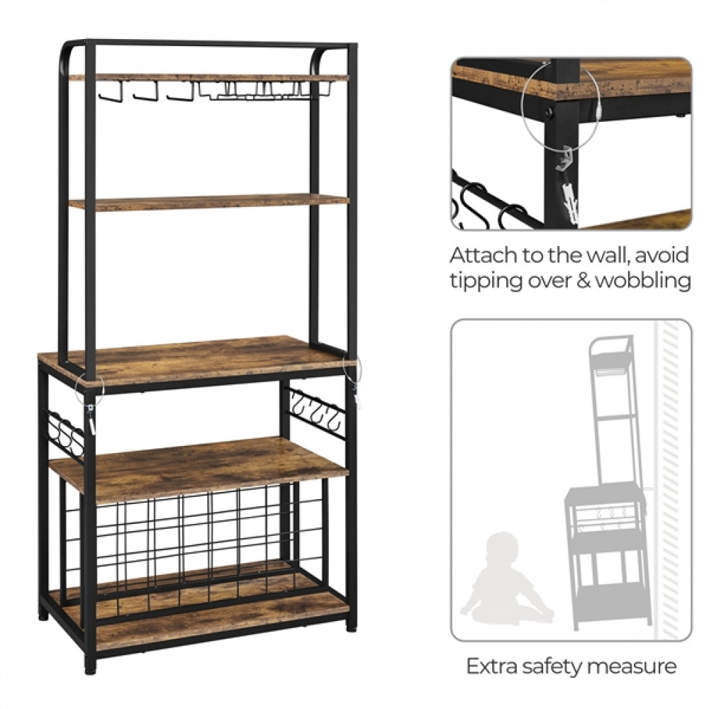 Freestanding Wine Rack with Glass Holder and Wine Storage