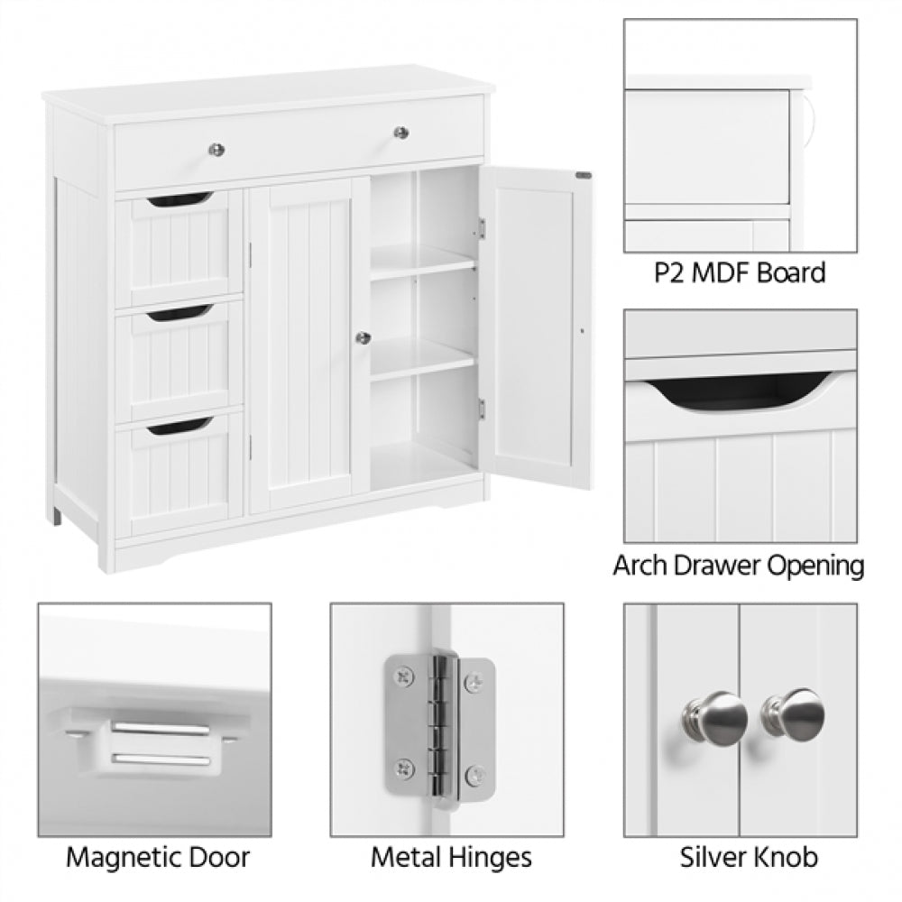 Wooden Bathroom Floor Cabinet Side Storage Organizer Cabinet