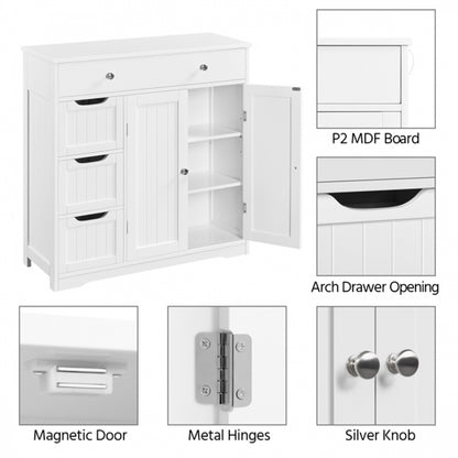 Wooden Bathroom Floor Cabinet Side Storage Organizer Cabinet