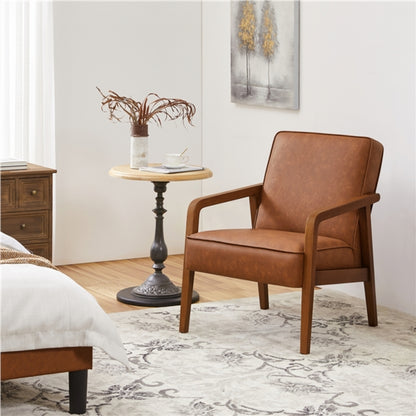 Mid-Century Modern Upholstered Lounge Chair Accent Armchair
