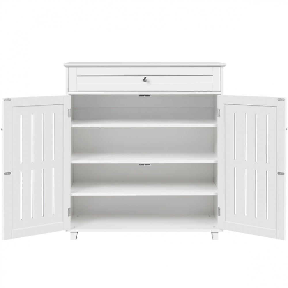 4 Tier Shoe Storage Cabinet 1 Drawer Closed Adjustable Shoes Rack