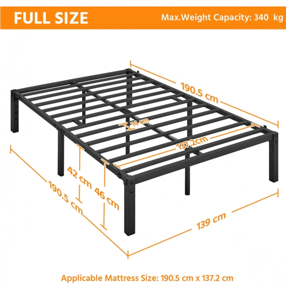 Double Metal Bed Frame with Heavy Duty Steel Slat Support