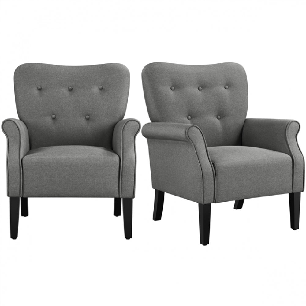 Mid-century Modern Accent Chair Upholstered Roll Armchair