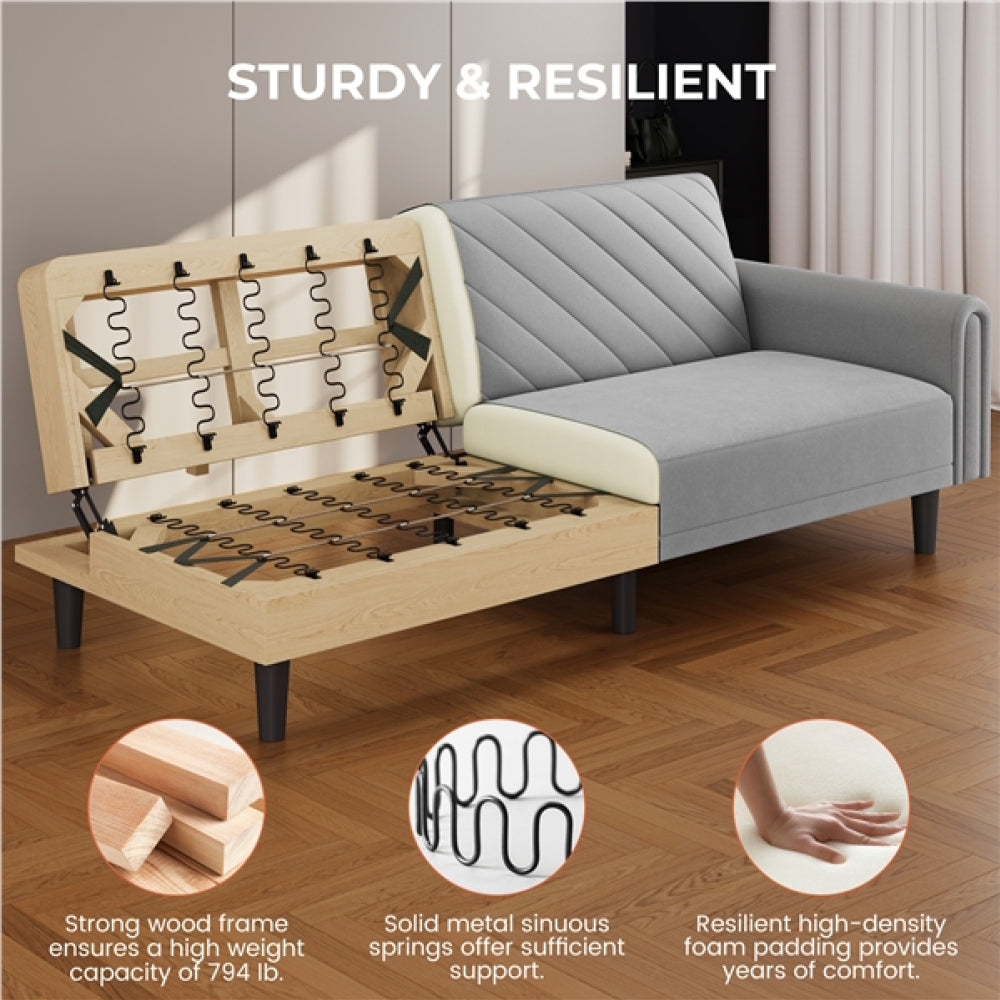 Convertible Sofa Bed Fabric 3-Seater Sofa Bed