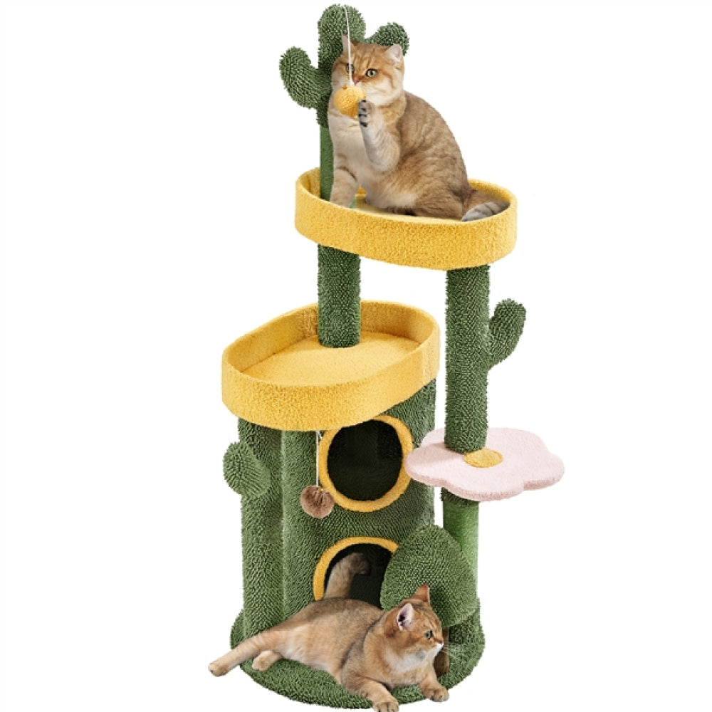Oasis-Themed Cat Tree Cat Tower Fleece-covered Cat Tower