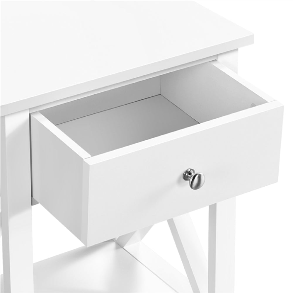 Pack of 2 Improved Quality Wood X Shape Bedside End Table Storage Cabinet Night Stand