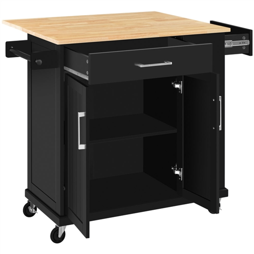 Kitchen Island Kitchen Trolley on Wheels with Drawers & Cabinet