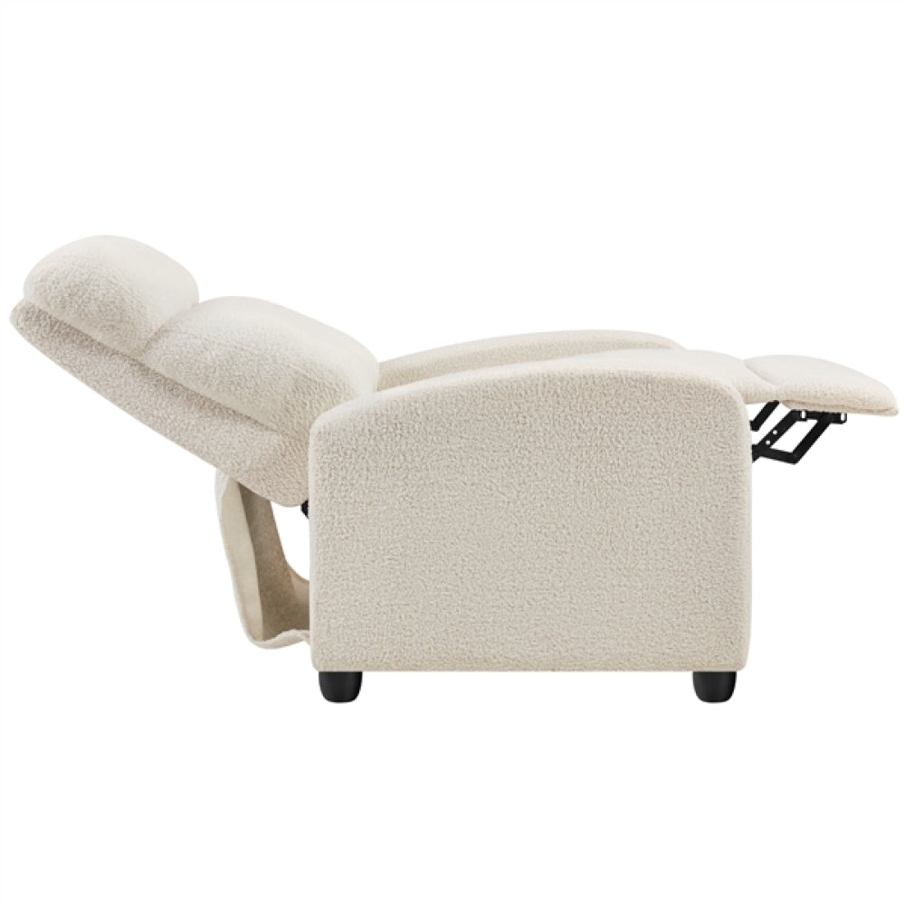 Upholstered  Recliner Boucle Recliner Sofa Adjustable Modern Single Reclining Chair