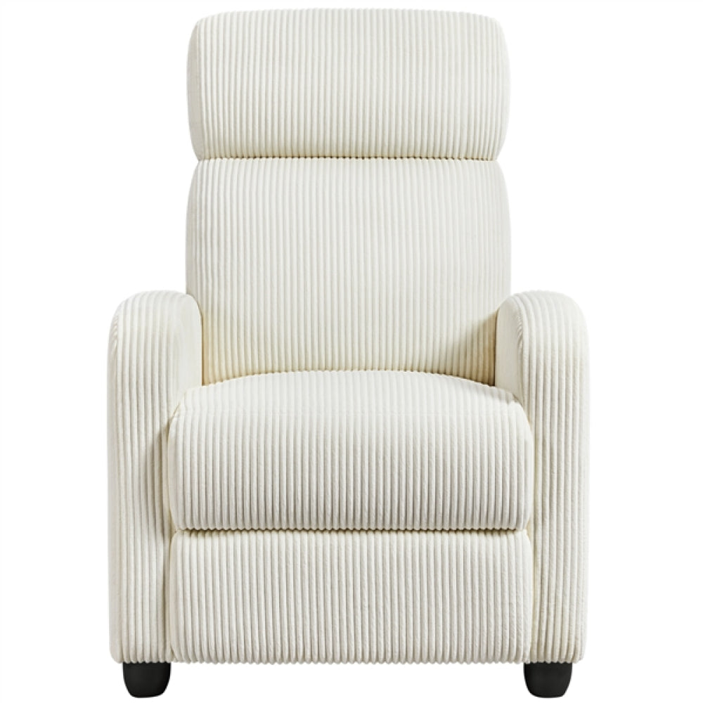 Recliner Chair Corduroy Recliner Sofa Adjustable Modern Single Reclining Chair