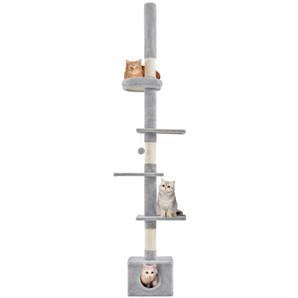 2.3-2.7M Floor-to-Ceiling Cat Tree Adjustable Tall Cat Tower