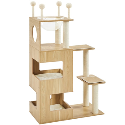 53" Tall Wooden Cat Tree Tower