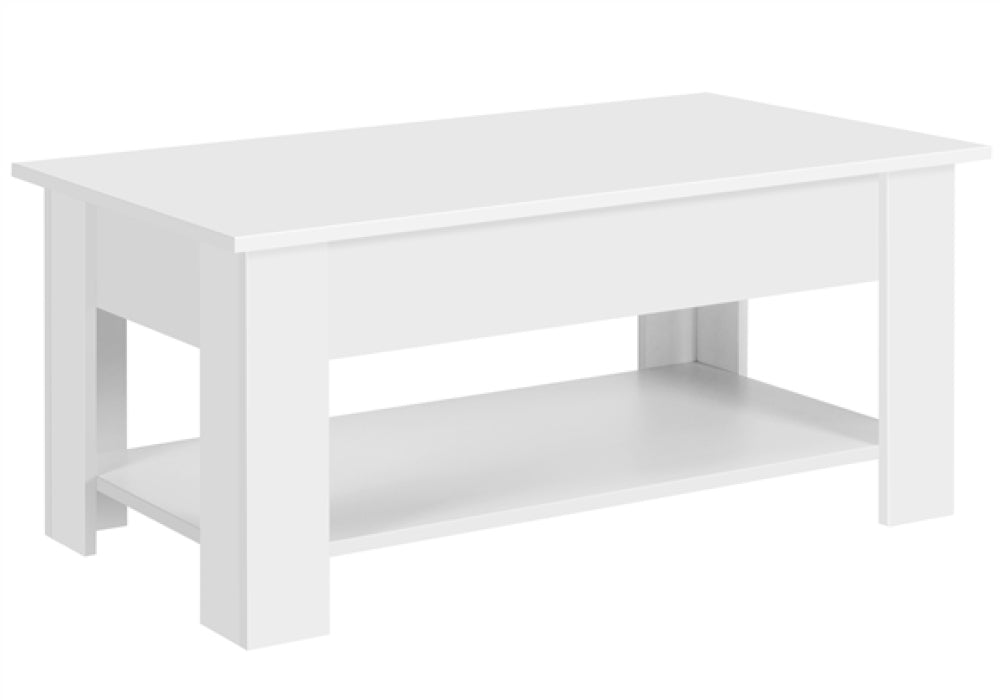Space-saving Lift Top Coffee Table w/ Hidden Compartment & Open Shelf