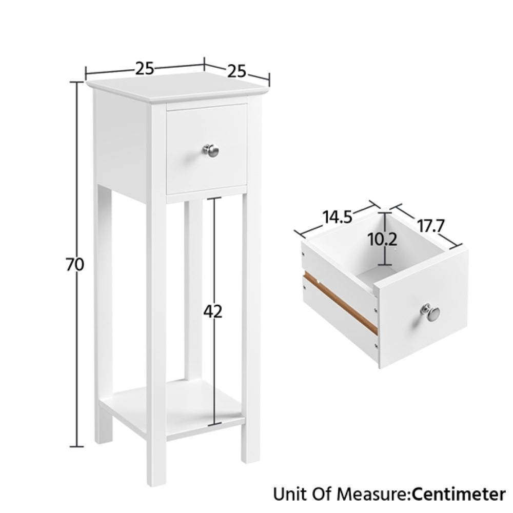 Slim Bedside Tables Nightstand Set of 2