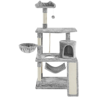 Deluxe Multi Level Cat Tree Condo with Basket & Hammock