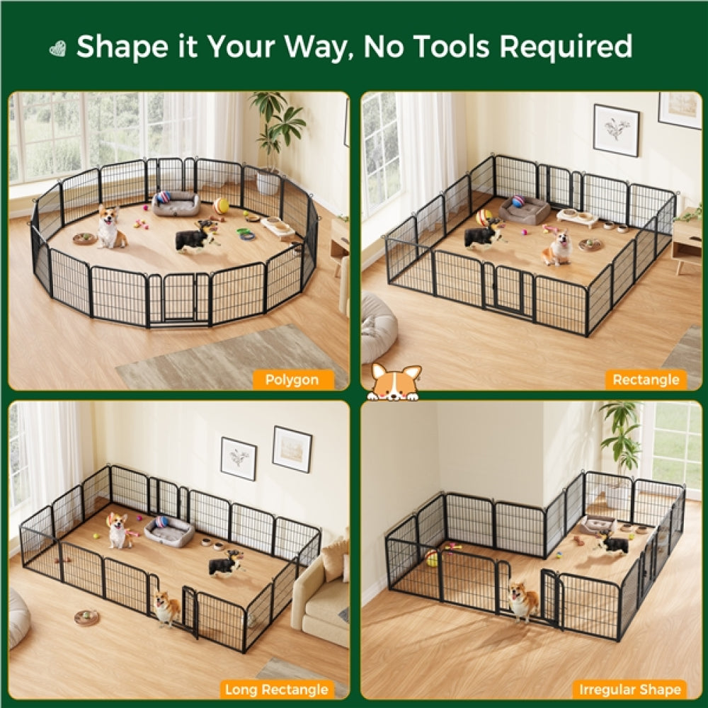 32pcs Dog Pen Metal Pet Playpen