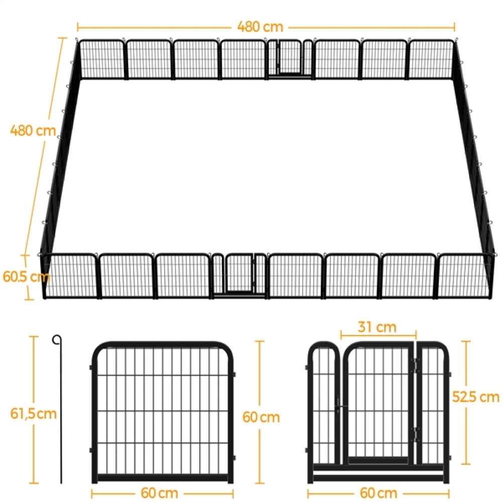 32pcs Dog Pen Metal Pet Playpen