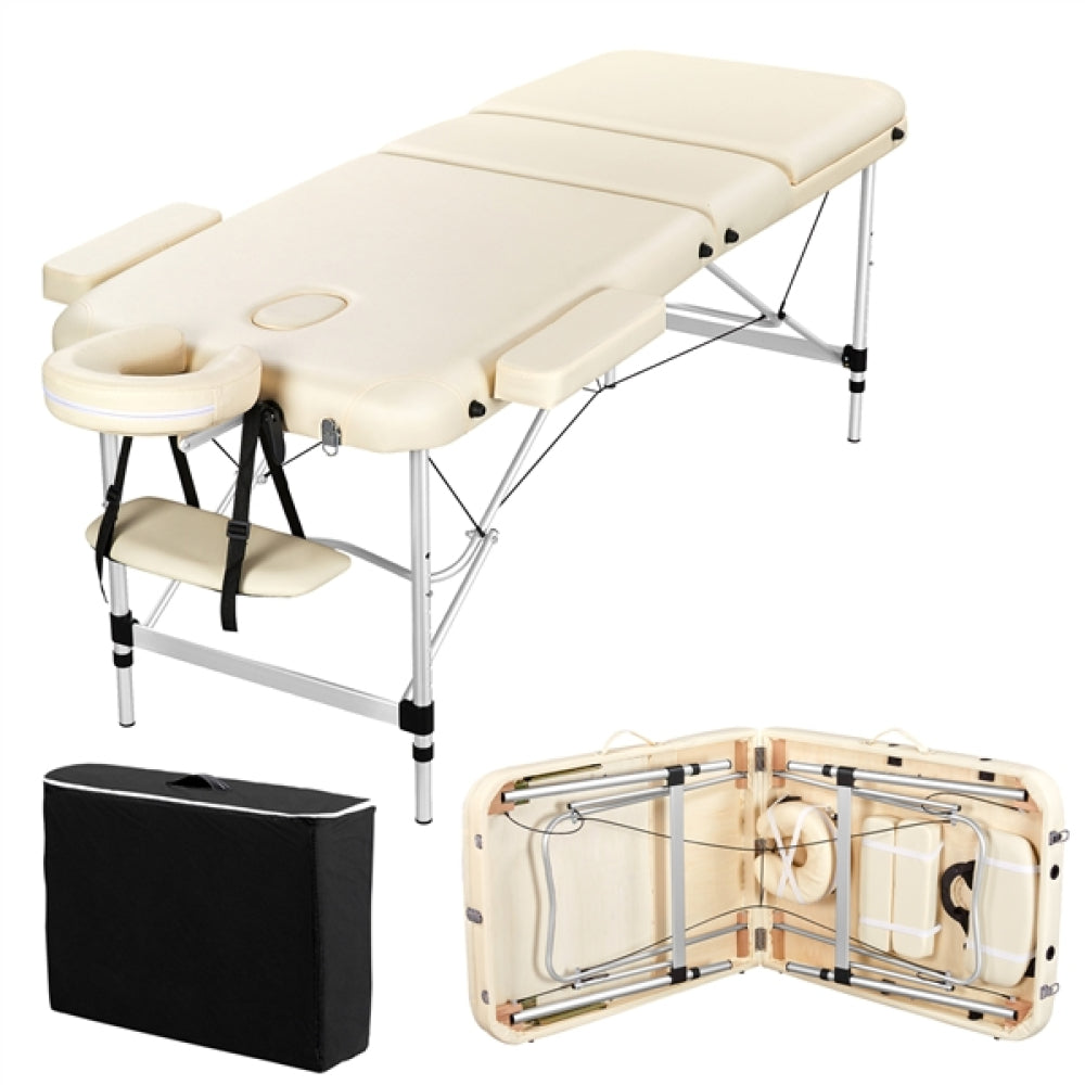 Adjustable 3 Fold Massage Bed Aluminum Alloy Massage Couch