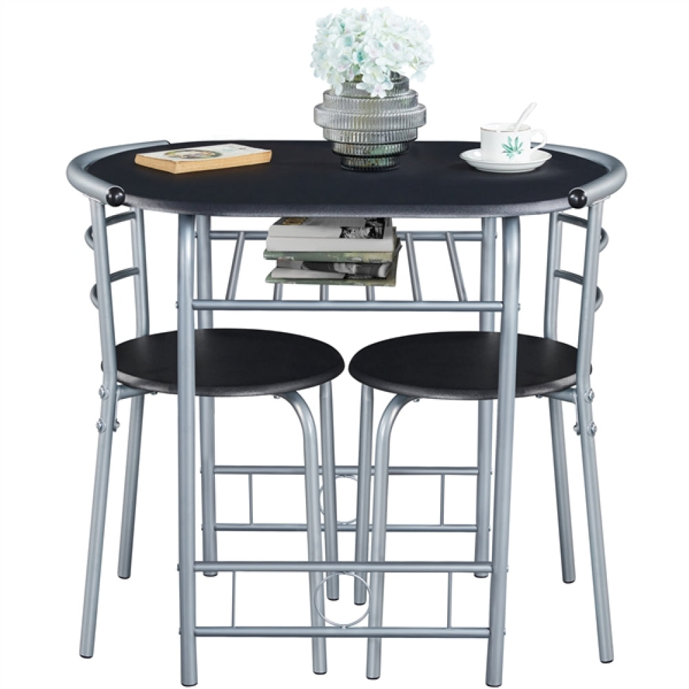 Modern Round Dining Table Set for 2 Dining Chairs