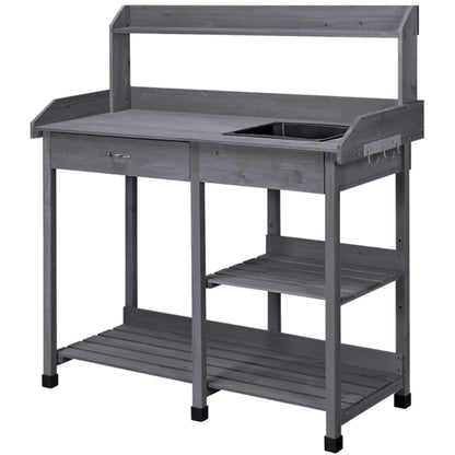 Garden Potting Bench with Basin Garden Work Bench Station