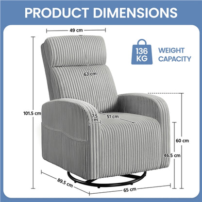 360-Degree Swiveling Nursing Glider Chair Rocking Chair