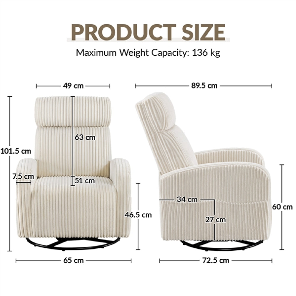 360-Degree Swiveling Nursing Glider Chair Rocking Chair