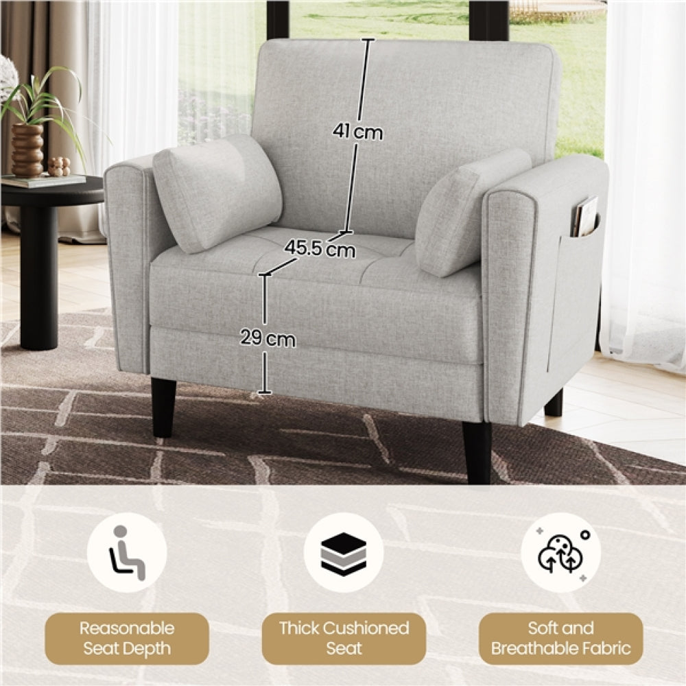 2pcs Tufted Oversized Armchairs Single Sofa Couch