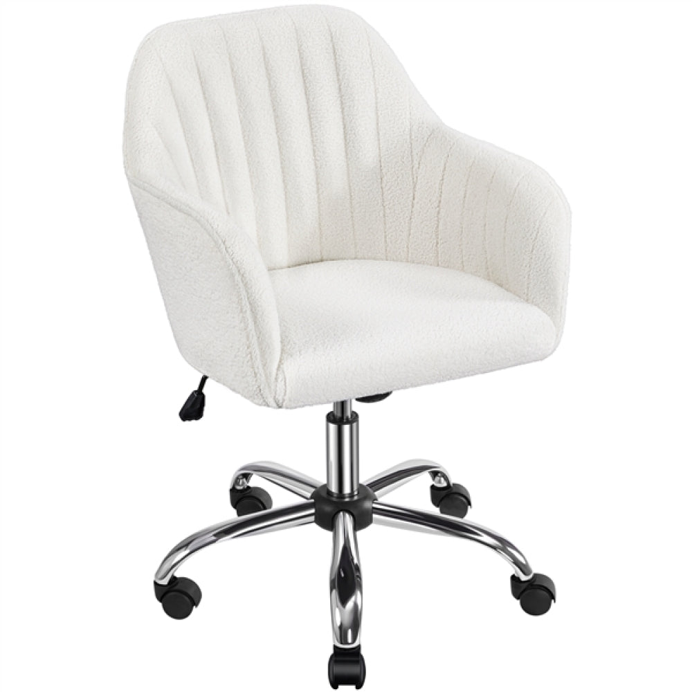 Modern Boucle Desk Chair Computer Chair Computer Chair Ivory