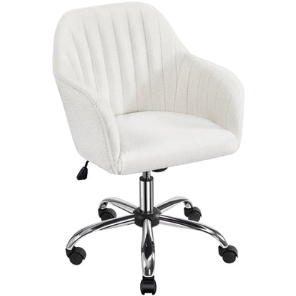 Modern Boucle Desk Chair Computer Chair Computer Chair Ivory