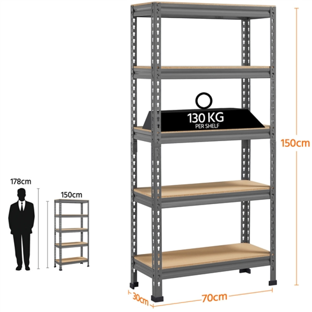 5-Tier Utility Shelves Adjustable Metal Shelving Units