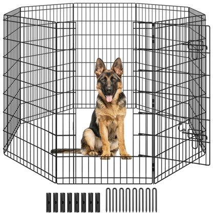 8 Panel Foldable Metal Dog Exercise Pen