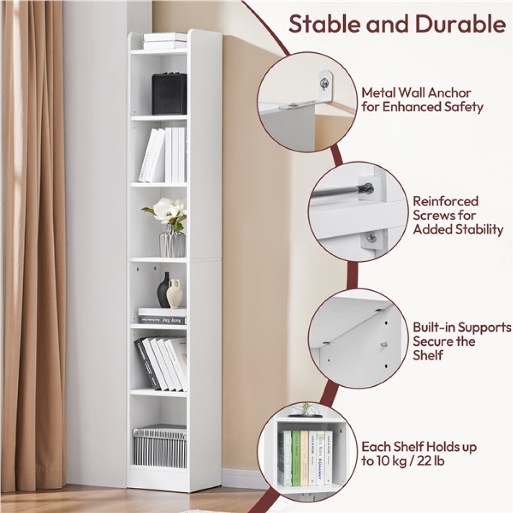7-layer Narrow Open Shelf Bookshelf