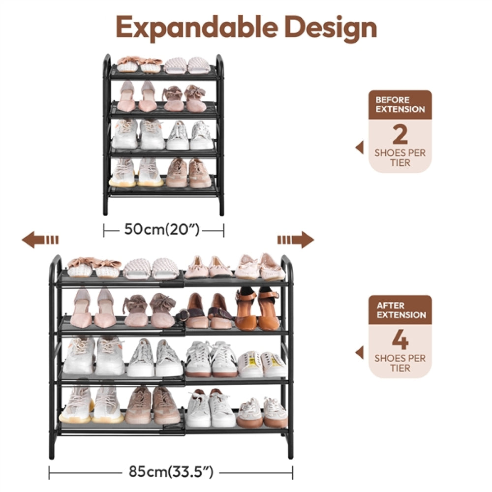 4-Tier Expandable Iron Shoe Rack