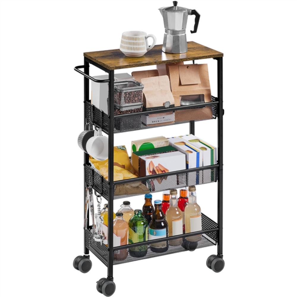 4-Tier Storage Trolley Kitchen Trolley