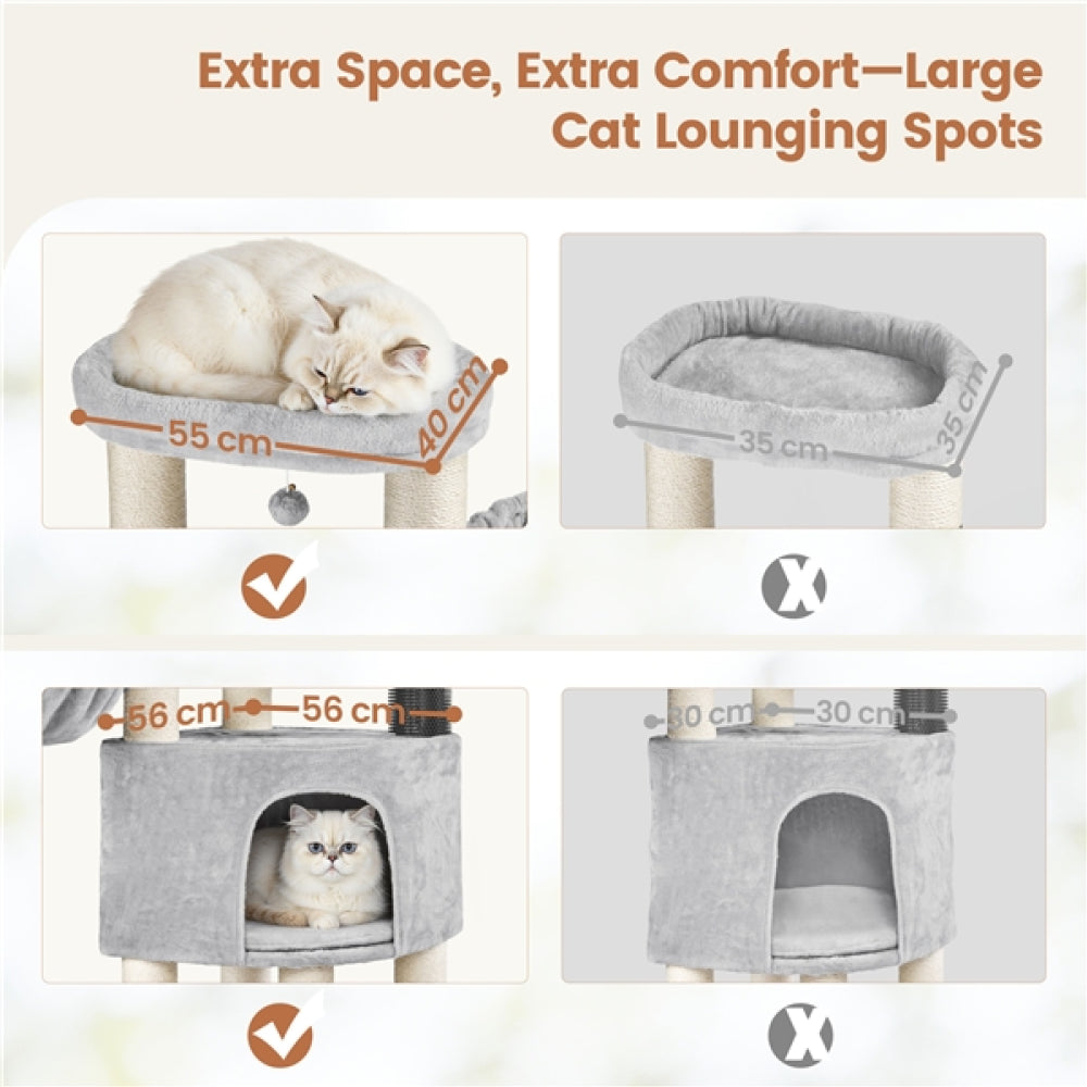 Multilevel Heavy-Duty Cat Tree with Thick Scratching Posts