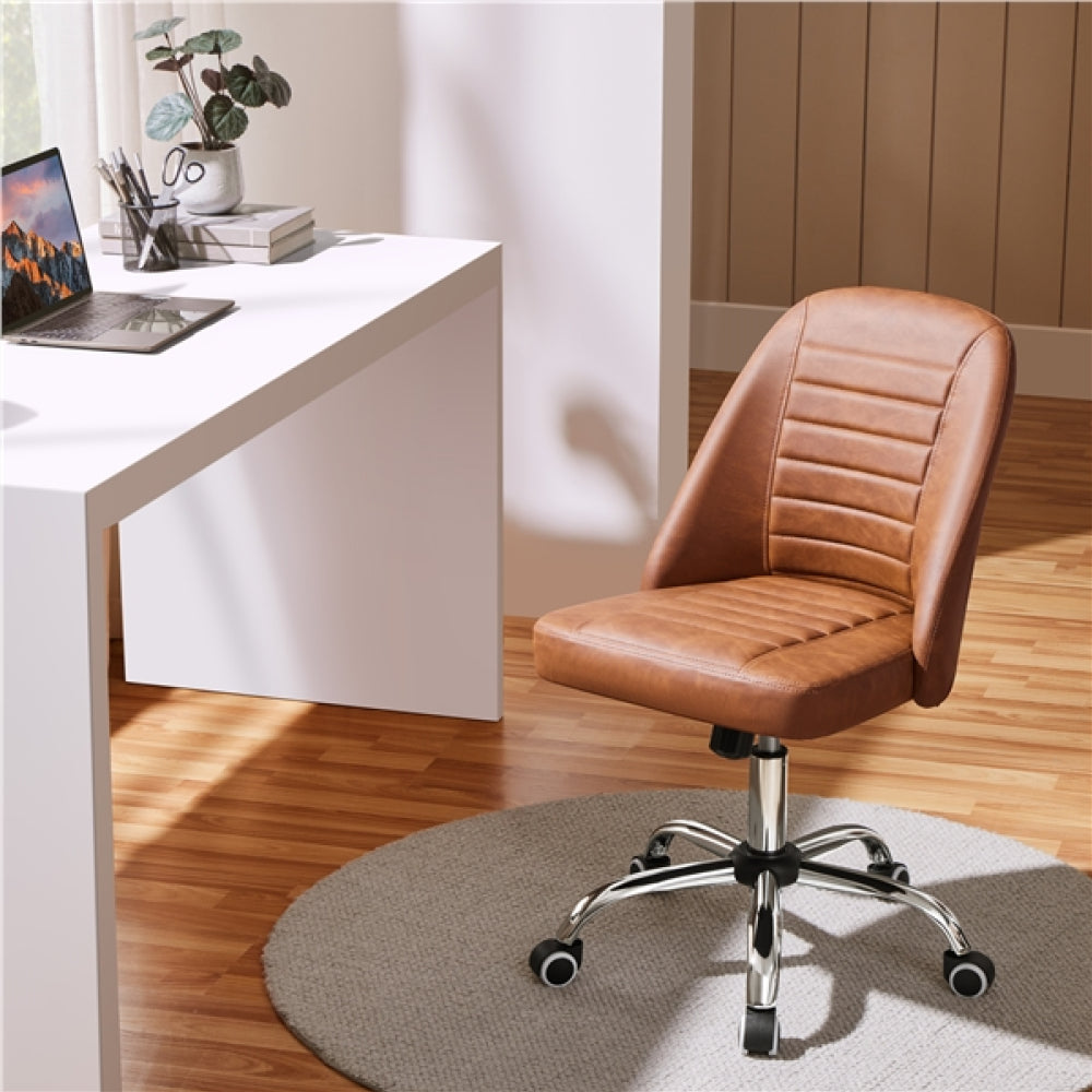 Faux Leather Mid Back Home Office Desk Chair