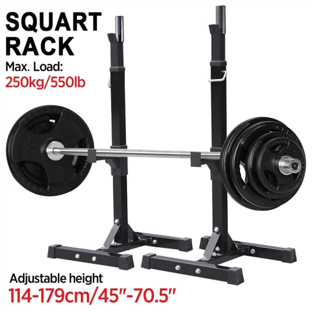 Pair of Adjustable Squat Rack Standard 45-70 Inch Solid Steel Squat Stand