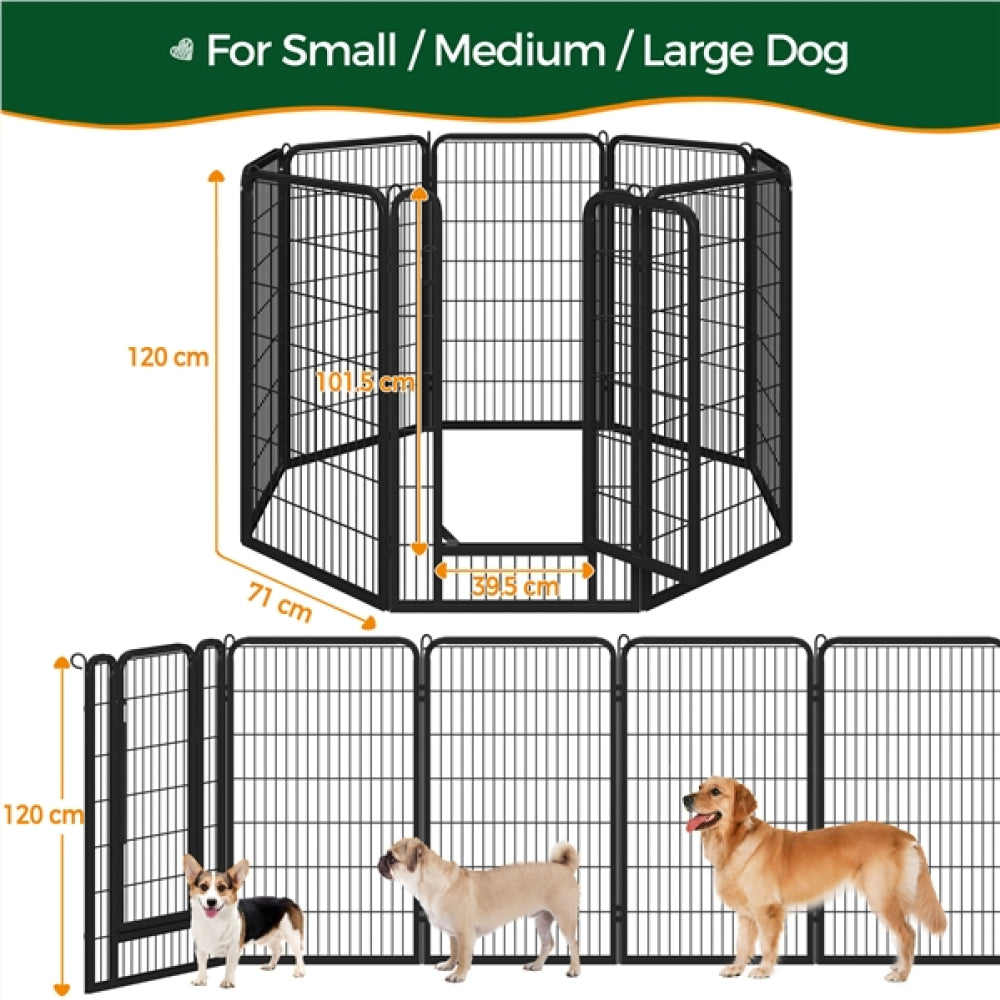 Set of 4 - 47.5″ Tall Dog Playpen Panels Metal Pet Fence Exercise Barrier