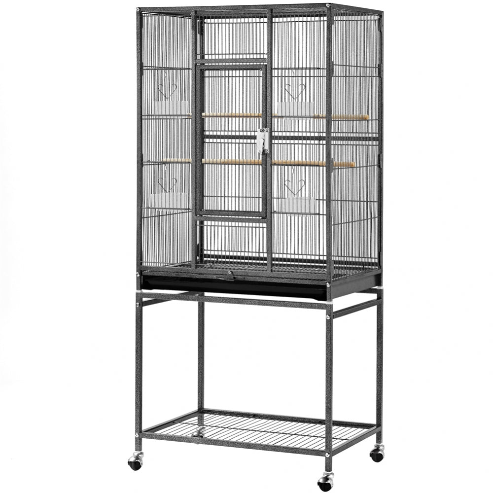 53.5″H Mobile Large Parrot Cage w/ Stand Bird Cage
