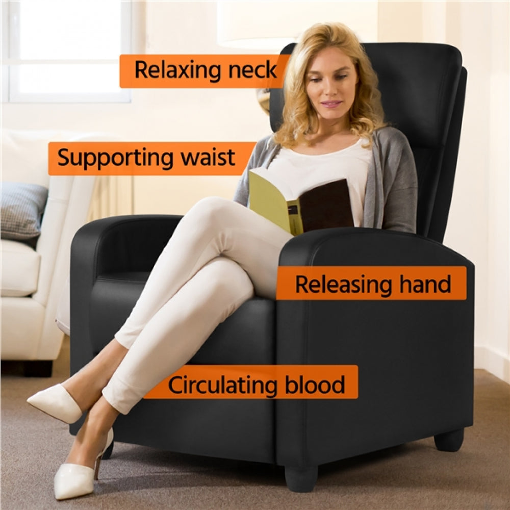 Recliner Chair PU Leather Recliner Sofa Adjustable Modern Single Reclining Chair
