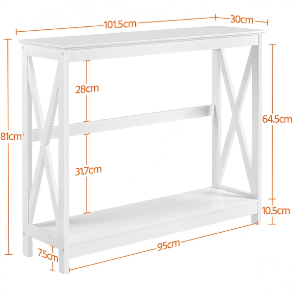 2-Tier X-Design Console Table  Industrial Side Console Table End Table